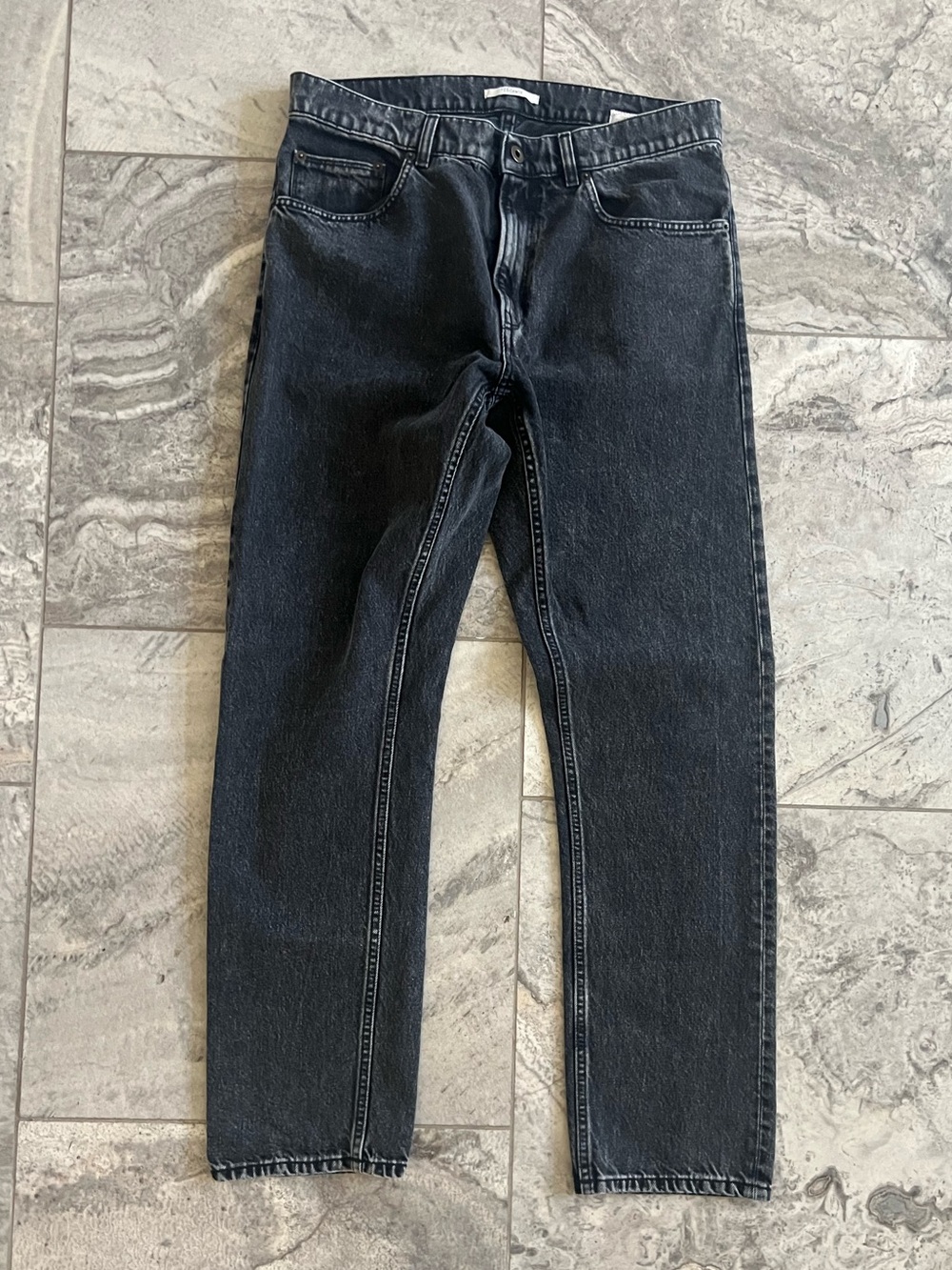 Classic Slim Straight Jeans - Washed Black